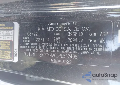 2023 Kia Forte Gt из США, поврежденный, VIN 3KPF44AC5PE532408